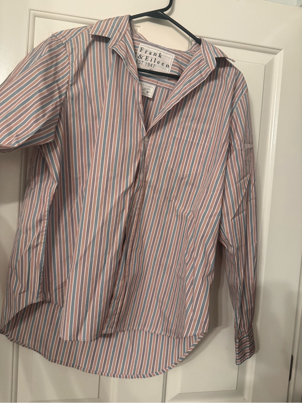 Frank & Eileen Striped Button-Up Shirt in Pink & Blue